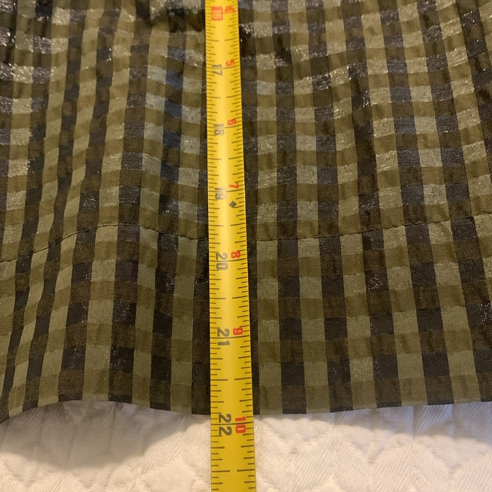 GANNI NWOT Checkered Black and Olive top - Picture 11 of 12